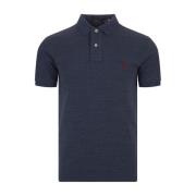 Ralph Lauren Blå Polo Skjorta Bomull Piqué Ikon Blue, Herr