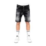 My Brand Svart Sliten Denim Shorts Black, Herr