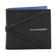 Alexander McQueen Svart Logo-Plaque Läder Plånbok Black, Herr