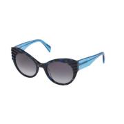 Just Cavalli Blå och grå plast solglasögon Blue, Dam