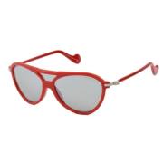 Moncler Röda Injicerade Solglasögon Red, Unisex