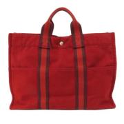 Hermès Vintage Pre-owned Canvas handvskor Red, Dam