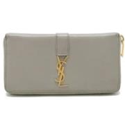 Yves Saint Laurent Vintage Pre-owned Laeder plnbcker Gray, Dam