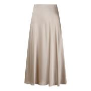 Herno Flytande Satin Midi Kjol Beige, Dam