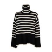 TotêMe Signature Stripe Turtleneck Sweater Multicolor, Dam