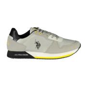 U.s. Polo Assn. Grå Lace-Up Sports Sneakers med Ikoniskt Logotyp Multi...