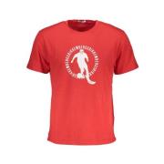 Bikkembergs Röd Bomull Crew Neck T-Shirt Red, Herr