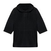 Issey Miyake Veckad sweatshirt av Homme Plisse Black, Herr