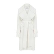 Nina Ricci Naturlig Linne Trenchcoat White, Dam