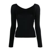 Roberto Collina V-ringad Pullover Sweater Black, Dam