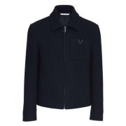 Valentino Garavani Blå Quiltad Jacka Metall Detalj Blue, Herr