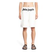 Palm Angels Klassiska Logo Sweatshorts Svart White, Herr