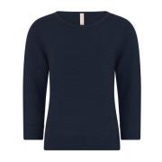 Skovhuus Strukturerad A-Formad Jumper Bluser Marine Blue, Dam