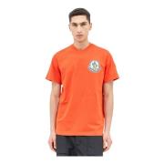 Moncler Bomull Jersey Logo Applique T-Shirt Orange, Herr