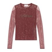 Blumarine Topp med logotyp Red, Dam