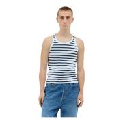 Jean Paul Gaultier Randig tanktopp med spännen White, Herr