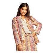 Alma EN Pena Dekorerad Revers Långärmad Blazer Multicolor, Dam