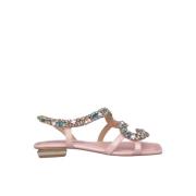 Alma EN Pena Orm Prydd Platt Sandal Pink, Dam