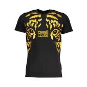 Cavalli Class Svart Tryckt Logotyp T-shirt Black, Herr