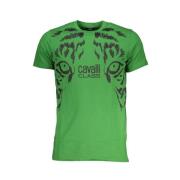 Cavalli Class Tryck Logo Kortärmad T-shirt Green, Herr