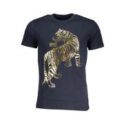 Cavalli Class Tryck Logo Kortärmad T-shirt Blue, Herr