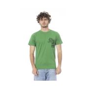 Cavalli Class Logo Print Rund Hals T-shirt Green, Herr