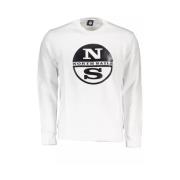 North Sails Vitt Långärmad Sweatshirt med Tryck White, Herr