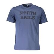 North Sails Blå Bomull Logo Print T-shirt Blue, Herr