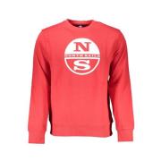 North Sails Borstad Bomullssweatshirt med Tryckt Logotyp Red, Herr