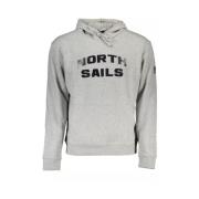 North Sails Grå huva sweatshirt med central ficka Gray, Herr