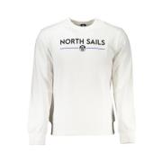 North Sails Vit Bomullsweatshirt med Logoprint White, Herr