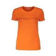 Patrizia Pepe Orange Strass Kortärmad T-shirt Orange, Dam