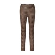 Raffaello Rossi Mönstrade Slim Fit Byxor Brown, Dam