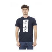 Baldinini Trend T-shirt med Logomönster Blue, Herr