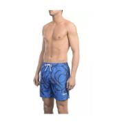 Bikkembergs Blå Tryckta Badshorts Blue, Herr