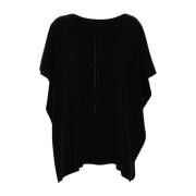 Fabiana Filippi Svart Stickad Poncho Jacka Black, Dam