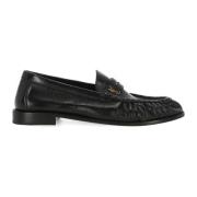 Saint Laurent Svarta Läder Loafer Skor Ss22 Black, Herr