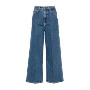 Calvin Klein Blå Wide Leg Jeans Blue, Dam