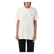 Vivienne Westwood Multicolor Orb Classic T-Shirt Vit White, Dam