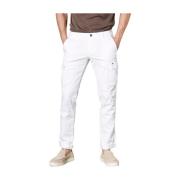 Mason's Extra Slim Cargo Byxor i Twill White, Herr