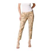 Mason's Curvy Chino Capri Byxor med Blommönster Beige, Dam