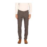 Mason's Slim Fit Glen Check Chino Byxor Brown, Herr