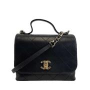 Chanel Vintage Pre-owned Laeder crossbodyvskor Black, Dam