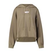 Maison Margiela Komfortabel hoodie med dragsko huva Green, Dam