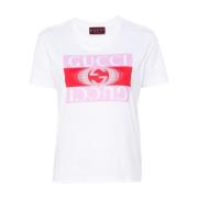 Gucci Jersey Crew Neck Logo Print T-shirt White, Dam