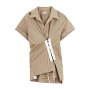 Dries Van Noten Asymmetrisk Beige Bomullsskjorta Beige, Dam