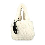 JW Anderson Chenille Textur Flätad Designväska White, Dam