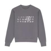 MM6 Maison Margiela Logo Crewneck Sweaters Långärmad Gray, Dam