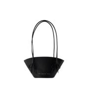 Chylak Svart Läder Shopper Väska Med Bågar Black, Dam