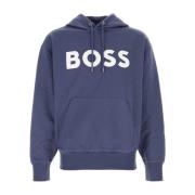 Boss Blå Bomullsweatshirt Blue, Herr